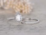 2.58 ctw Marquise Cut White Diamond Engagement Ring Wedding Set Solid 14k White Gold