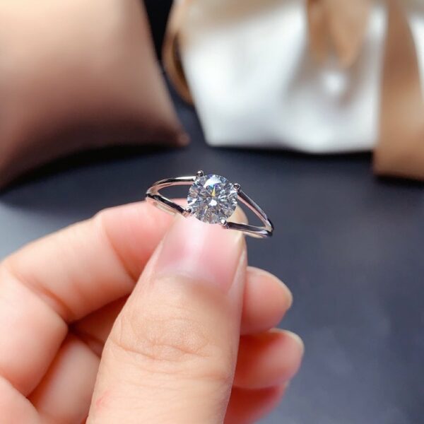 Unique 1.80 Carat Round Diamond Split Shank Fancy Engagement Ring 925 Sterling Silver
