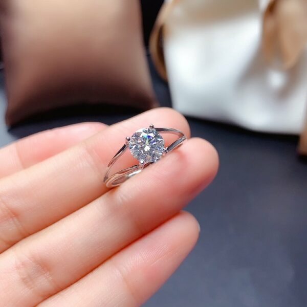Unique 1.80 Carat Round Diamond Split Shank Fancy Engagement Ring 925 Sterling Silver