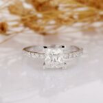 2.27 Ctw Princess Cut White Diamond V-Prong Solitaire Engagement Ring 14k White Gold