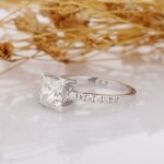 2.27 Ctw Princess Cut White Diamond V-Prong Solitaire Engagement Ring 14k White Gold