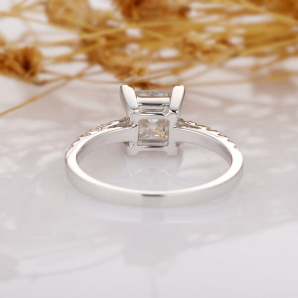 2.27 Ctw Princess Cut White Diamond V-Prong Solitaire Engagement Ring 14k White Gold