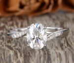 2.21 Ctw Brilliant Oval Cut Diamond Wedding Engagement Ring 14k White Gold Over
