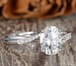 2.21 Ctw Brilliant Oval Cut Diamond Wedding Engagement Ring 14k White Gold Over