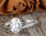 2.21 Ctw Brilliant Oval Cut Diamond Wedding Engagement Ring 14k White Gold Over