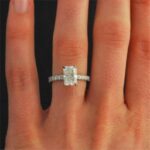 2.50 Carat Radiant Cut Diamond Solitaire With Accents Engagement Ring 14k White Gold Over