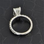 2.50 Carat Radiant Cut Diamond Solitaire With Accents Engagement Ring 14k White Gold Over