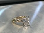 2.10 Carat Radiant Cut Diamond Solitaire 2-Tone Engagement Ring 14k Yellow Gold Over