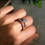 2.17 Carat Pear Shape Brilliant Diamond Unique Engagement Ring Solid 14k Rose Gold
