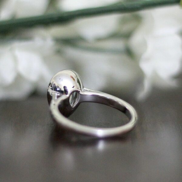 2.50 Carat Bezel Set Pear Shape White Diamond Engagement Ring Solid 14k White Gold
