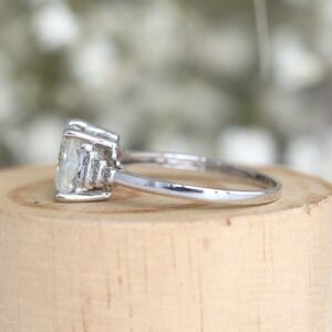 1.88 Carat Forever One Princess Diamond Vintage Style Engagement Ring Solid 10k White Gold