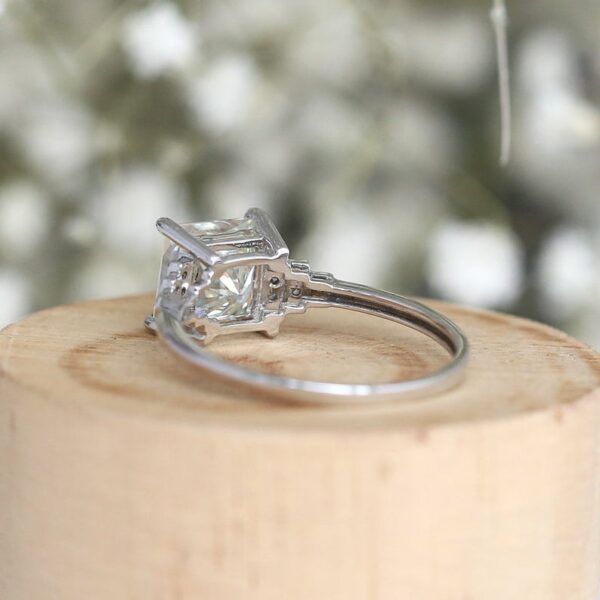 1.88 Carat Forever One Princess Diamond Vintage Style Engagement Ring Solid 10k White Gold