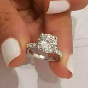3.00 Ctw Brilliant Cut White Diamond Solitaire Wedding & Engagement Ring Real 14k White Gold
