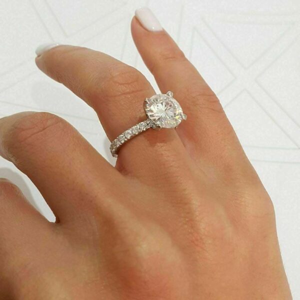 3.00 Ctw Brilliant Cut White Diamond Solitaire Wedding & Engagement Ring Real 14k White Gold