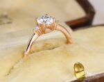 Three Stone 3.Ctw Round Cut White Diamond Luxury Engagement Ring Solid 14k Rose Gold