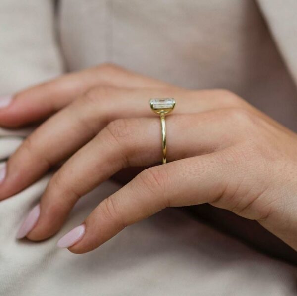2.50 Carat Classic Radiant Cut Diamond Solitaire Engagement Ring Solid 10k Yellow Gold