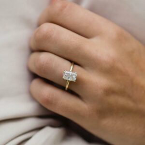 2.50 Carat Classic Radiant Cut Diamond Solitaire Engagement Ring Solid 10k Yellow Gold