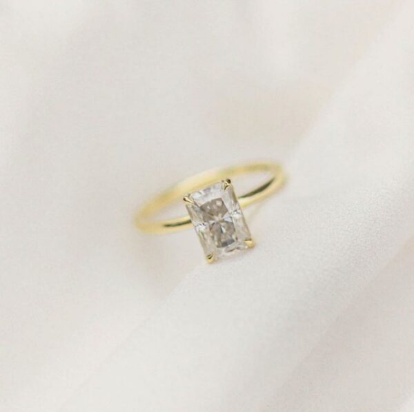 2.50 Carat Classic Radiant Cut Diamond Solitaire Engagement Ring Solid 10k Yellow Gold