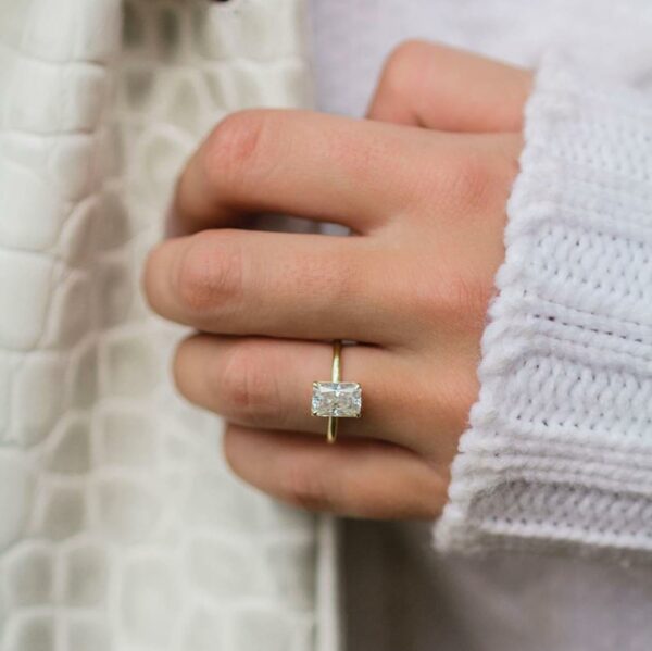 2.50 Carat Classic Radiant Cut Diamond Solitaire Engagement Ring Solid 10k Yellow Gold