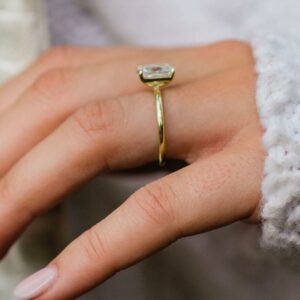 2.50 Carat Classic Radiant Cut Diamond Solitaire Engagement Ring Solid 10k Yellow Gold