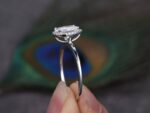2.40 Ctw Oval Cut White Diamond Halo Beautiful Engagement Ring Real 14k White Gold