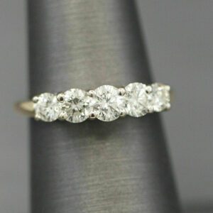 Excellent 2.43 Ctw Round Cut 5-Stone Diamond Wedding Engagement Ring 2-Tone 14k Gold Plated