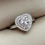 2.00 Carat Heart Shape Diamond Double Halo Wedding Engagement Ring 14k White Gold Over
