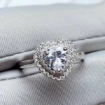 2.00 Carat Heart Shape Diamond Double Halo Wedding Engagement Ring 14k White Gold Over