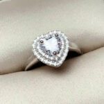 2.00 Carat Heart Shape Diamond Double Halo Wedding Engagement Ring 14k White Gold Over