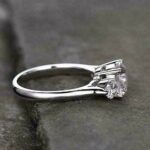 2.45 Ctw Three Stone Brilliant Cut Diamond Engagement Ring 14k Real White Gold