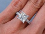 2.50 Ctw Princess Cut White Diamond Solitaire Engagement Ring Solid 14k White Gold