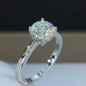1.75 Carat Excellent Cut Round Diamond Solitaire Engagement Ring Real 10k White Gold