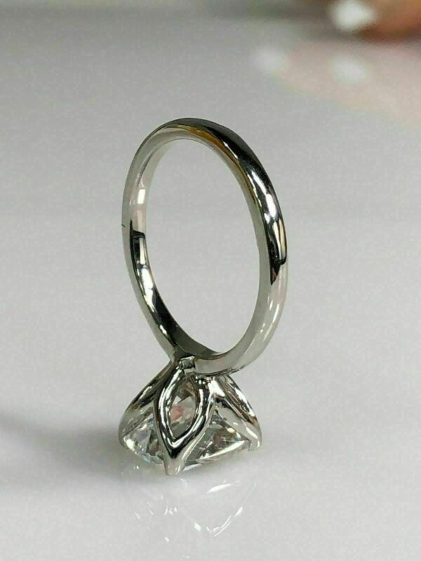 Unique 2.30 CT Radiant VVS1 Diamond Wedding Engagement Ring Solid 14k White Gold