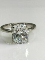 Unique 2.30 CT Radiant VVS1 Diamond Wedding Engagement Ring Solid 14k White Gold