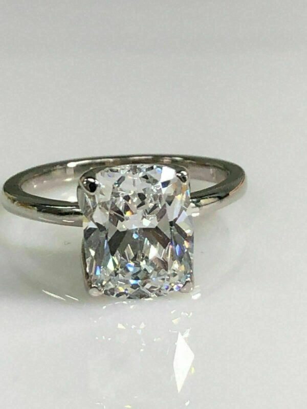 Unique 2.30 CT Radiant VVS1 Diamond Wedding Engagement Ring Solid 14k White Gold