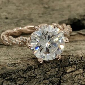 2.35 Carat Forever Brilliant Diamond Infinity Engagement Ring 14k Gold Plated