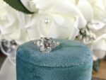 3.05 CT Radiant Cut Diamond With Accents Classic Engagement Ring Real 14k White Gold