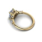 3.05 CT Radiant Cut Diamond With Accents Classic Engagement Ring Real 14k White Gold