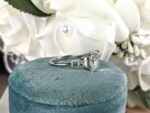 3.05 CT Radiant Cut Diamond With Accents Classic Engagement Ring Real 14k White Gold