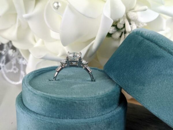 3.05 CT Radiant Cut Diamond With Accents Classic Engagement Ring Real 14k White Gold
