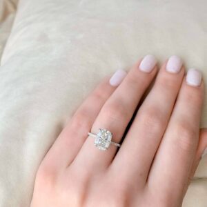 3.30 Ctw Solitaire Cushion Cut Diamond Fancy Bridal Engagement Ring Solid 10K White Gold