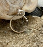 2.10 Carat Solitaire Emerald Diamond Engagement Ring Proposal Ring 14k White Gold