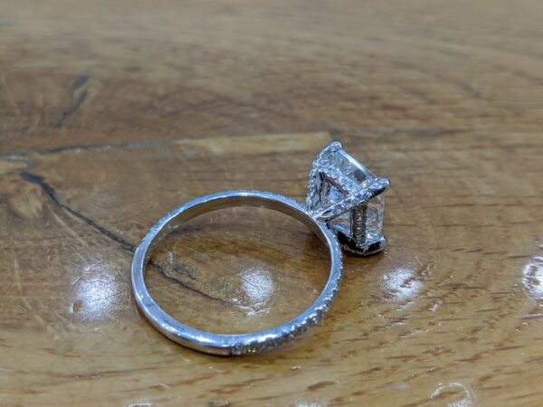 2.90 Ctw Solitaire Princess White Diamond Fancy Engagement Ring Real 14k White Gold
