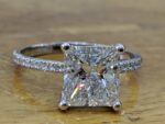 2.90 Ctw Solitaire Princess White Diamond Fancy Engagement Ring Real 14k White Gold