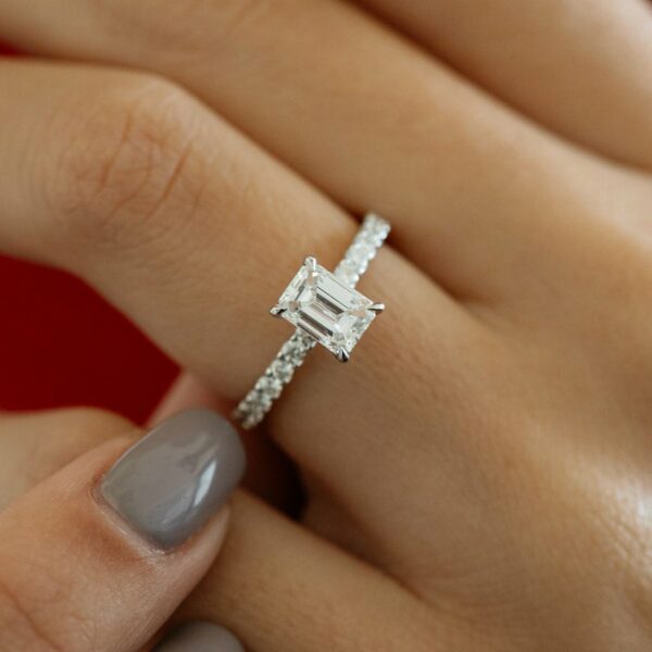 2.30 Ctw Solitaire Emerald Diamond Anniversary Gift Engagement Ring Set 14k White Gold