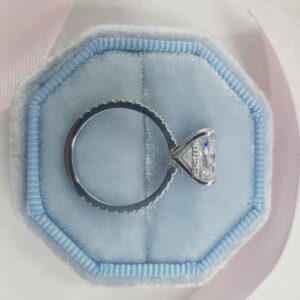 3.00Ctw Cushion Cut Diamond 4-Prong Solitaire Engagement Ring Real 14k White Gold Plated