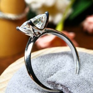 2.50 Carat Solitaire Princess Cut Diamond Classic Engagement Ring 925 Sterling Silver