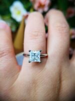 2.50 Carat Solitaire Princess Cut Diamond Classic Engagement Ring 925 Sterling Silver