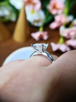 2.50 Carat Solitaire Princess Cut Diamond Classic Engagement Ring 925 Sterling Silver