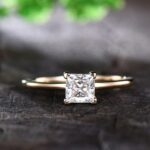 2.CT Fancy Princess Cut Diamond Gift Ring Engagement Ring 14k Rose Gold Plated